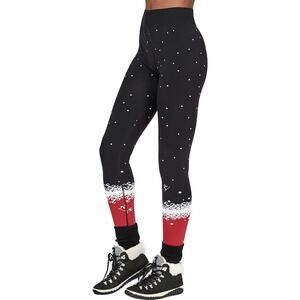 Sweaty Betty Fade Knit Ski Base Layer Leggings Bottoms Pants Skiing Black Red XS
